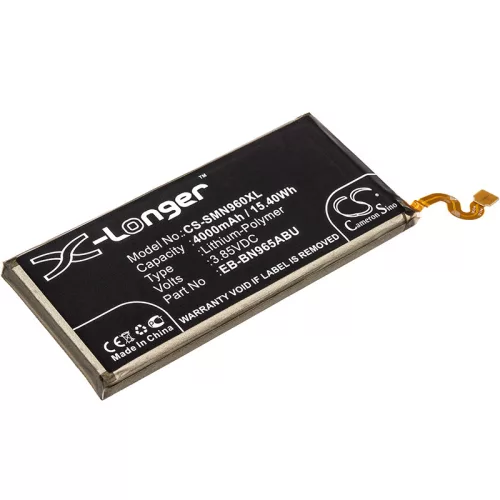 Samsung EB-BN965ABU helyettesítő mobiltelefon akkumulátor (Li-Polymer, 3.85V, 15.40Wh / 4000mAh) - Utángyártott