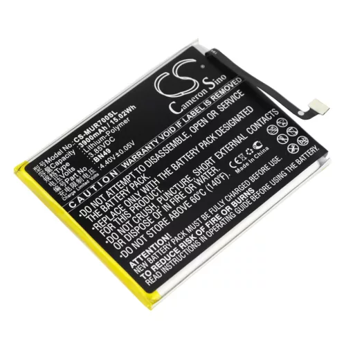 Redmi BN49 helyettesítő mobiltelefon akkumulátor (Li-Polymer, 3.85V, 15.02Wh / 3900mAh) - Utángyártott