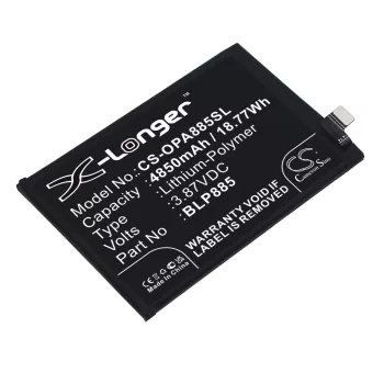   OPPO BLP885 helyettesítő mobiltelefon akkumulátor (Li-Polymer, 3.87V, 18.77Wh / 4850mAh) - Utángyártott