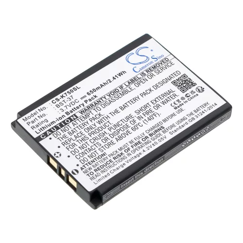 Sony Ericsson BST-37 helyettesítő mobiltelefon akkumulátor (Li-ion, 3.7V, 2.41Wh / 650mAh) - Utángyártott
