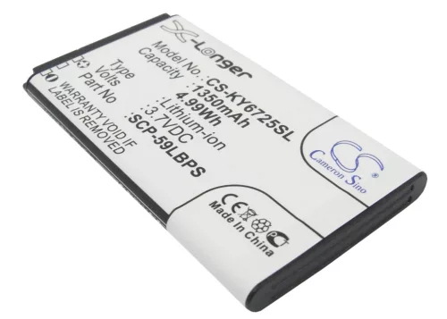 Kyocera SCP-59LBPS helyettesítő mobiltelefon akkumulátor (Li-ion, 3.7V, 4.99Wh / 1350mAh) - Utángyártott