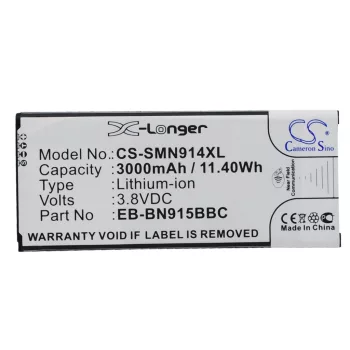   Samsung EB-BN915BBK helyettesítő mobiltelefon akkumulátor (Li-ion, 3.8V, 11.40Wh / 3000mAh) - Utángyártott