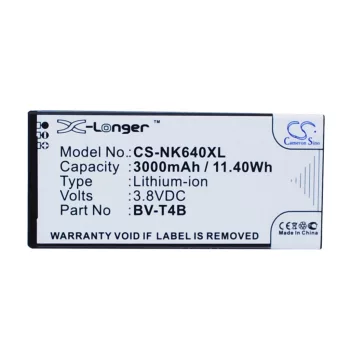   Microsoft RM-1063 készülékhez mobiltelefon akkumulátor (Li-Polymer, 3.8V, 11.40Wh / 3000mAh) - Utángyártott