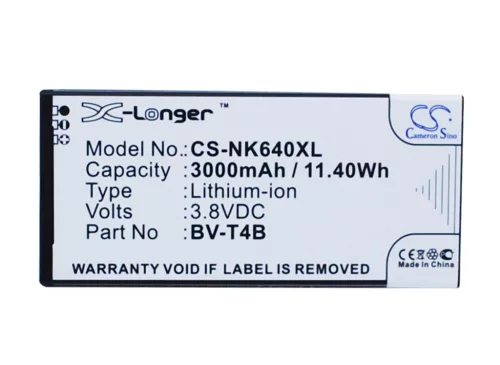 Microsoft RM-1063 készülékhez mobiltelefon akkumulátor (Li-Polymer, 3.8V, 11.40Wh / 3000mAh) - Utángyártott