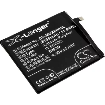   Xiaomi BM3D helyettesítő mobiltelefon akkumulátor (Li-Polymer, 3.85V, 11.94Wh / 3100mAh) - Utángyártott