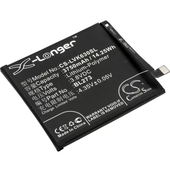   Lenovo BL273 helyettesítő mobiltelefon akkumulátor (Li-Polymer, 3.8V, 14.25Wh / 3750mAh) - Utángyártott