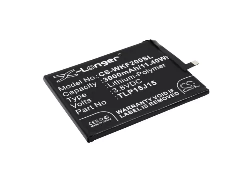 Wiko TLP16F14 helyettesítő mobiltelefon akkumulátor (Li-Polymer, 3.8V, 11.40Wh / 3000mAh) - Utángyártott
