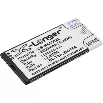   Microsoft BV-T5A helyettesítő mobiltelefon akkumulátor (Li-ion, 3.8V, 8.36Wh / 2200mAh) - Utángyártott