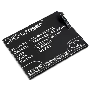   Motorola BL265 helyettesítő mobiltelefon akkumulátor (Li-Polymer, 3.85V, 11.55Wh / 3000mAh) - Utángyártott
