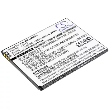   Wiko 3913 helyettesítő mobiltelefon akkumulátor (Li-ion, 3.8V, 9.12Wh / 2400mAh) - Utángyártott