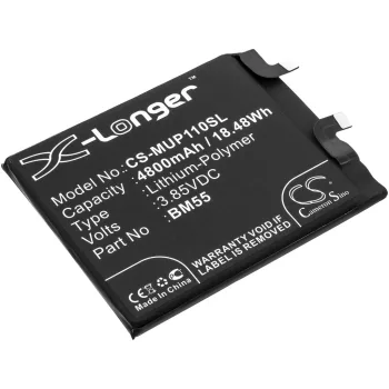   Xiaomi BM55 helyettesítő mobiltelefon akkumulátor (Li-Polymer, 3.85V, 18.48Wh / 4800mAh) - Utángyártott