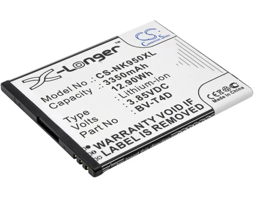 Microsoft BV-T4D helyettesítő mobiltelefon akkumulátor (Li-ion, 3.85V, 12.90Wh / 3350mAh) - Utángyártott