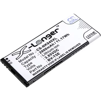   Microsoft BV-T5E helyettesítő mobiltelefon akkumulátor (Li-ion, 3.85V, 11.17Wh / 2900mAh) - Utángyártott