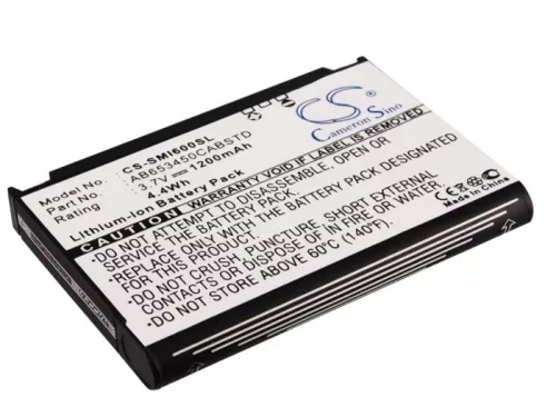 Samsung AB663450CU helyettesítő mobiltelefon akkumulátor (Li-ion, 3.7V, 1200mAh) - Utángyártott