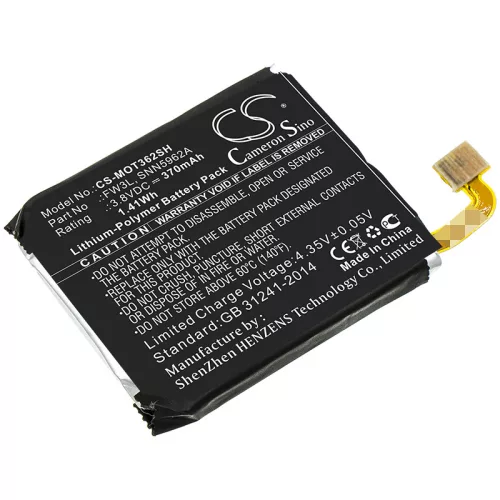Motorola SNN5962A helyettesítő okosóra akkumulátor (Li-Polymer, 3.8V, 370mAh / 1.41Wh) - Utángyártott