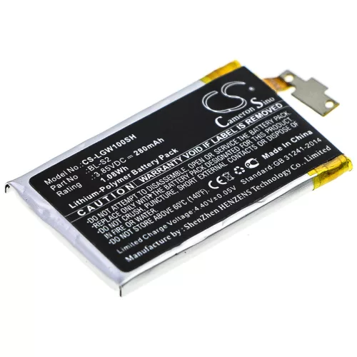 LG BL-S2 helyettesítő okosóra akkumulátor (Li-Polymer, 3.85V, 280mAh / 1.08Wh) - Utángyártott