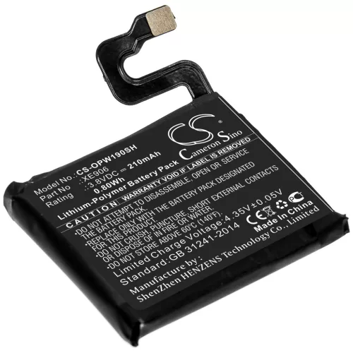 OPPO XE906 helyettesítő okosóra akkumulátor (Li-Polymer, 3.8V, 210mAh / 0.80Wh) - Utángyártott