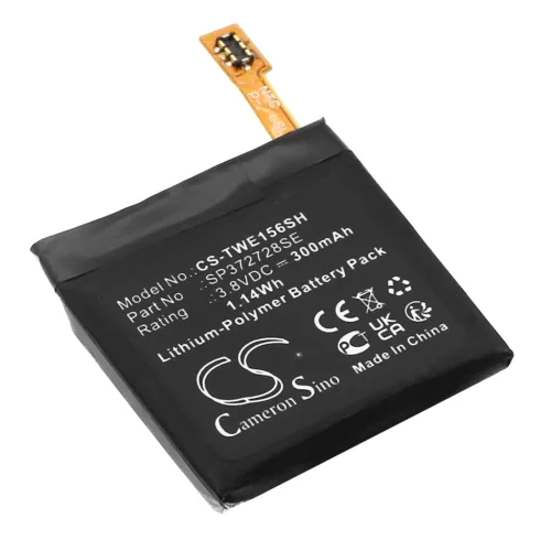 Ticwatch SP372728SE helyettesítő okosóra akkumulátor (Li-Polymer, 3.8V, 300mAh / 1.14Wh) - Utángyártott