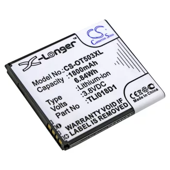  Alcatel TLi018D2 helyettesítő mobiltelefon akkumulátor (Li-ion, 3.8V, 1800mAh / 6.84Wh) - Utángyártott
