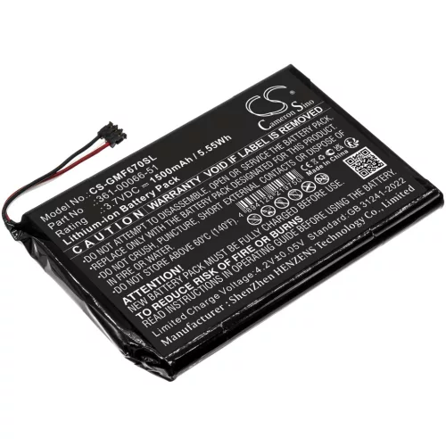 Garmin 361-00066-51 helyettesítő akkumulátor (Li-ion, 3.7V, 1500mAh / 5.55Wh) - Utángyártott