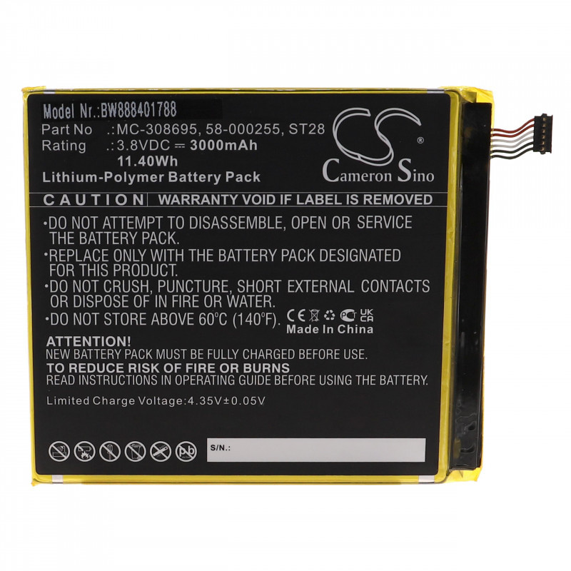Amazon Fire HD 10 (9. Generációs) készülékhez tablet akkumulátor (3.8V, 3000mAh / 11.4Wh) - Utángyártott
